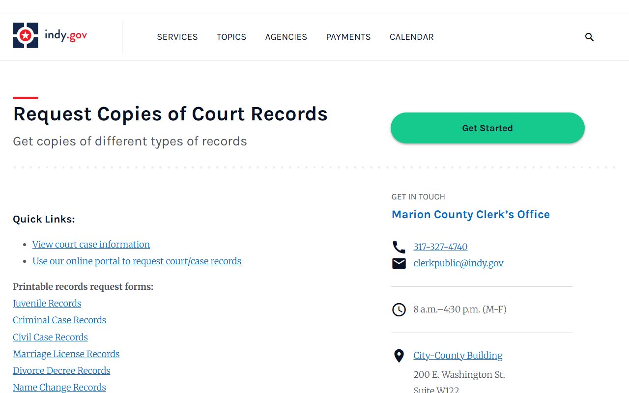 Marion County records request portal for family court records