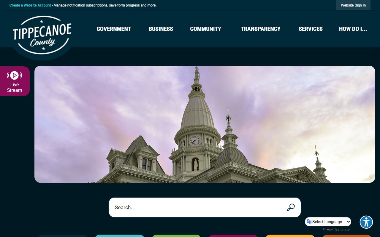 Tippecanoe County Indiana official website for family court records